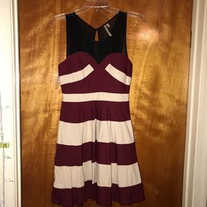 Striped and Mesh Dress